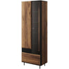 Set de mobila living din pal, metal si sticla, 6 piese, Borga Stejar Catania / Negru (3)