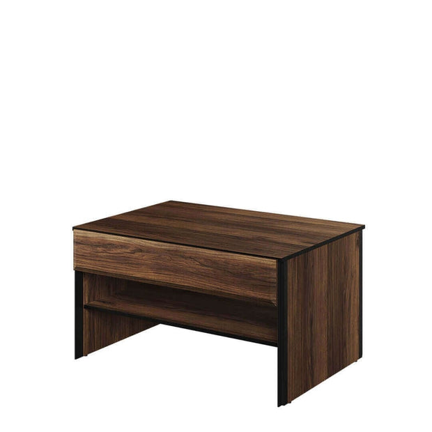 Lenart Set de mobila living din pal, metal si sticla, 6 piese, Borga Stejar Catania / Negru