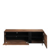 Lenart Set de mobila living din pal, metal si sticla, 6 piese, Borga Stejar Catania / Negru