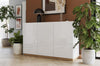 Set de mobila living din pal si sticla, 4 piese, Futura Alb / Stejar Riviera (6)