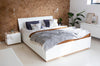 Lenart Set Mobila Dormitor din pal, cu pat 200 x 160 cm, 5 piese Futura Alb Mat / Stejar Riviera