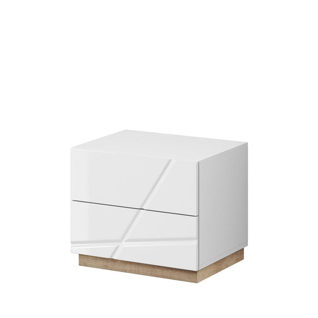 Lenart Set Mobila Dormitor din pal, cu pat 200 x 160 cm, 5 piese Futura Alb Mat / Stejar Riviera