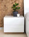 Lenart Set Mobila Dormitor din pal, cu pat 200 x 160 cm, 5 piese Futura Alb Mat / Stejar Riviera