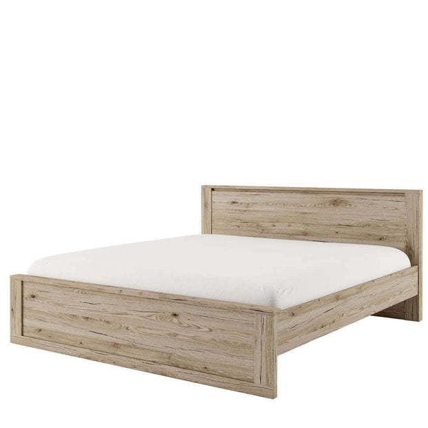 Lenart Set Mobila Dormitor din pal, cu pat 200 x 180 cm, 4 piese Idea Stejar San Remo