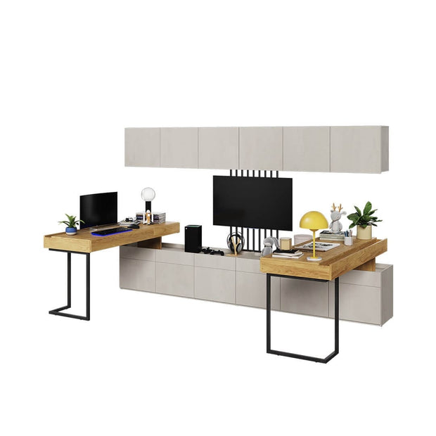 Lenart Set Mobilier Birou din pal, pentru copii si tineret, 7 piese, Teen Flex Set 06A Natural / Gri / Negru