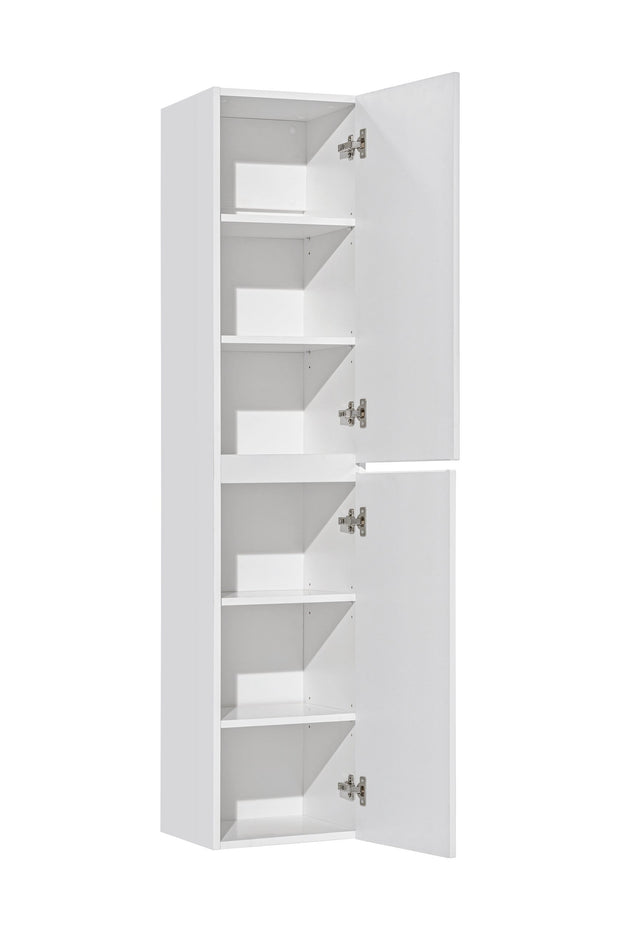 Set Mobilier pentru baie, din pal si MDF, 5 piese, 120 cm, Iconic Alb Mat (3)