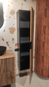 Set Mobilier pentru baie, din pal si MDF, 6 piese, 100 cm, Xilo Stejar Wotan / Negru (5)