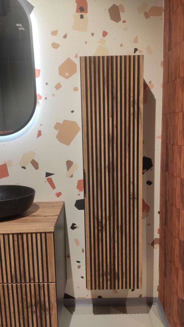 Comad Set Mobilier pentru baie, din pal si MDF, 6 piese, 100 cm, Xilo Stejar Wotan / Negru