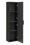 Set Mobilier pentru baie, din pal si MDF, 6 piese, 100 cm, Xilo Stejar Wotan / Negru (11)