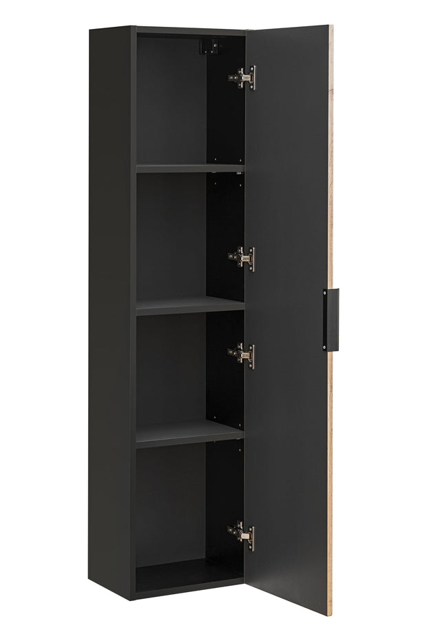 Set Mobilier pentru baie, din pal si MDF, 6 piese, 100 cm, Xilo Stejar Wotan / Negru (11)