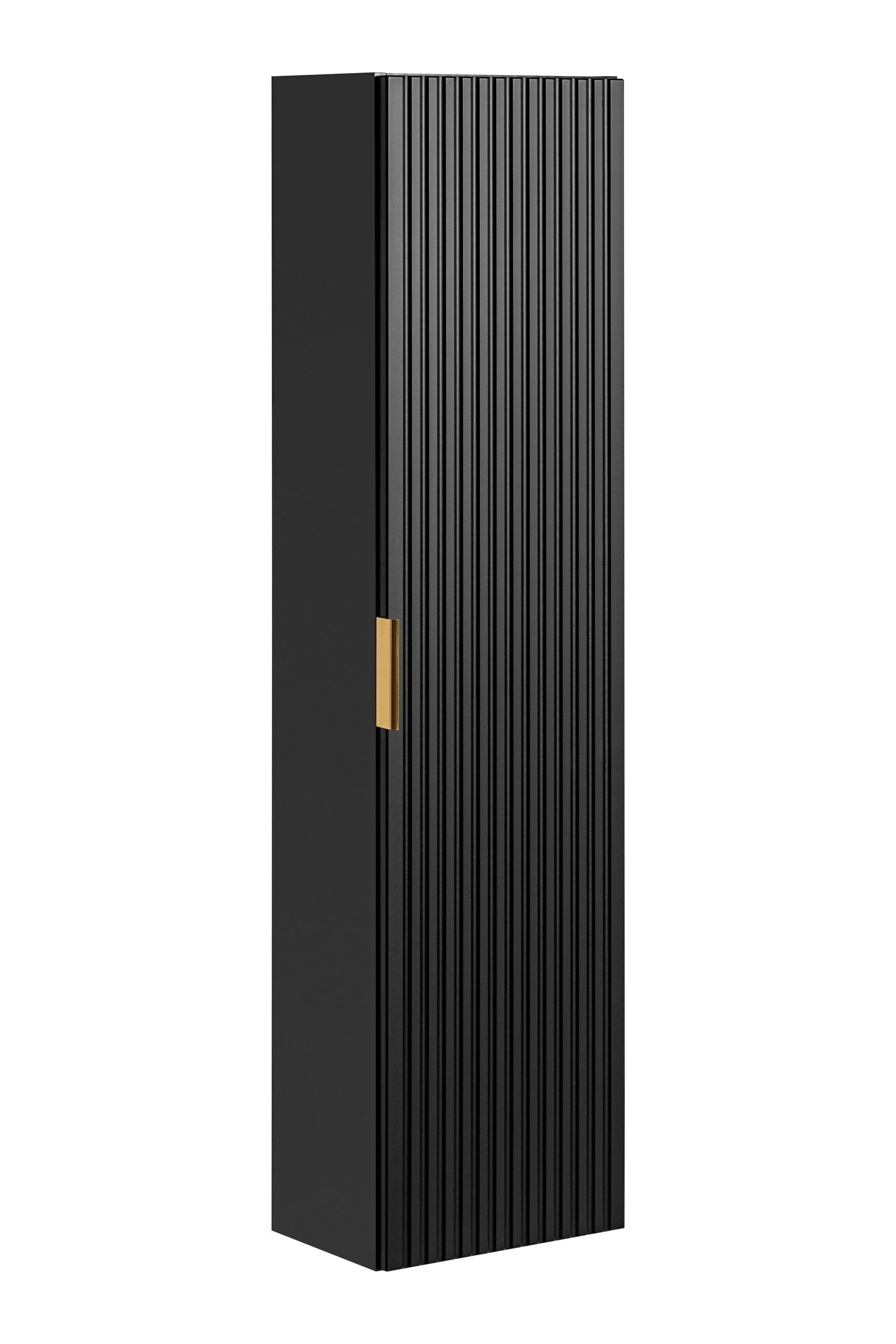 Set Mobilier pentru baie, din pal si MDF, 6 piese, 60 cm, Adel Apollo Negru Mat (5)