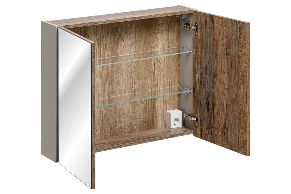 Comad Set Mobilier pentru baie, din pal si MDF, 6 piese, 80 cm, Santa Fe Taupe