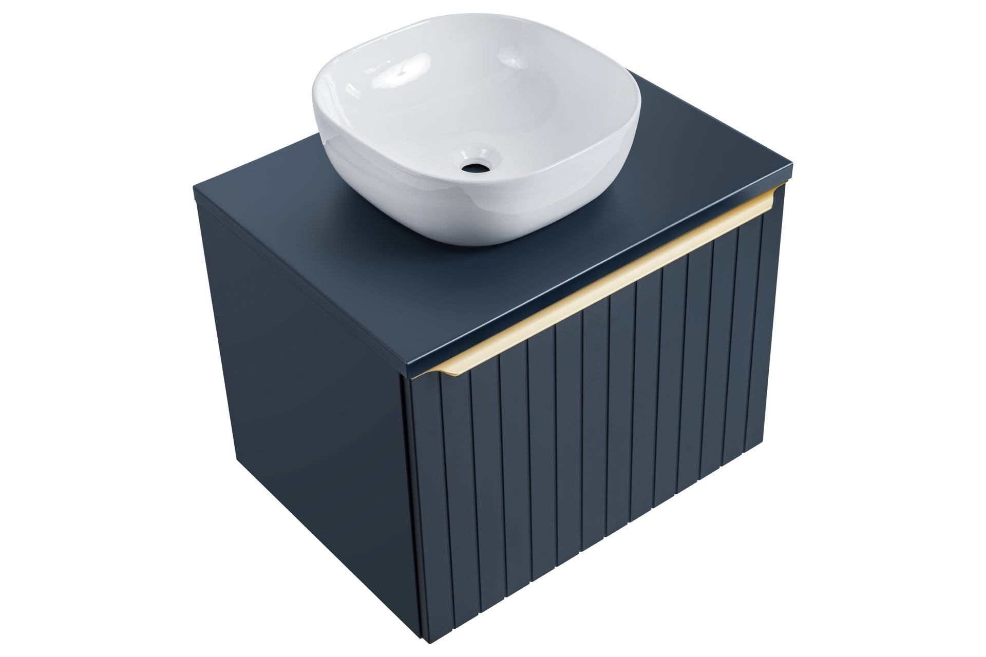 Comad Set Mobilier pentru baie, din pal si MDF, 9 piese, 140 cm, Santa Fe Large Round Bleumarin