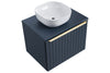 Comad Set Mobilier pentru baie, din pal si MDF, 9 piese, 140 cm, Santa Fe Large Round Bleumarin