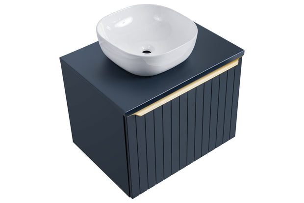 Comad Set Mobilier pentru baie, din pal si MDF, 9 piese, 140 cm, Santa Fe Large Round Bleumarin