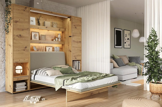 Tablie tapitata cu stofa, BC33 Gri Deschis pentru Pat rabatabil pe perete 200 x 180 cm Bed Concept Vertical, l178xH73 cm (1)
