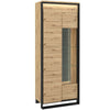 Lenart Vitrina din pal cu 2 usi Quant 03 Small Stejar Artisan / Negru, l76xA41xH195 cm