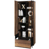 Vitrina din pal, cu 2 usi si 1 sertar, Borga 02 Small Stejar Catania / Negru, l70xA41xH197 cm (2)